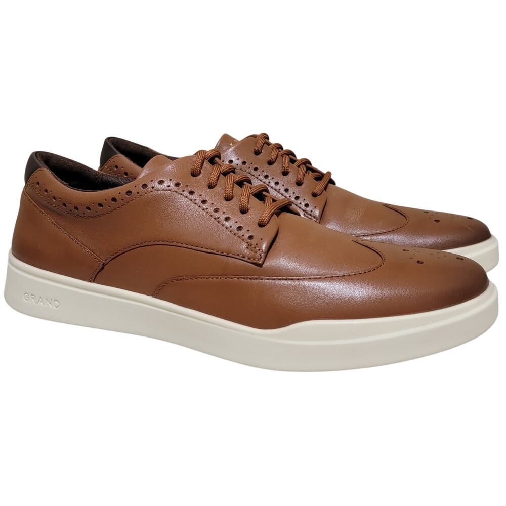 Cole Haan Men Grand Crosscourt Wingtip Sneakers Size US 10M British Tan Leather